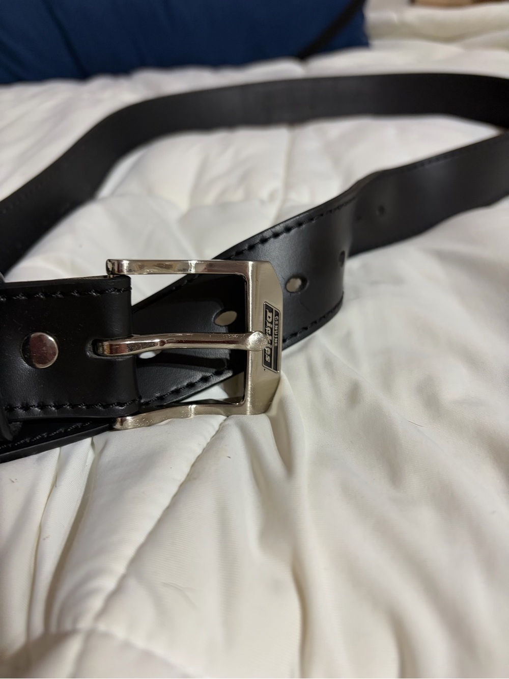 Dickies Black Belt with Silver Buckle